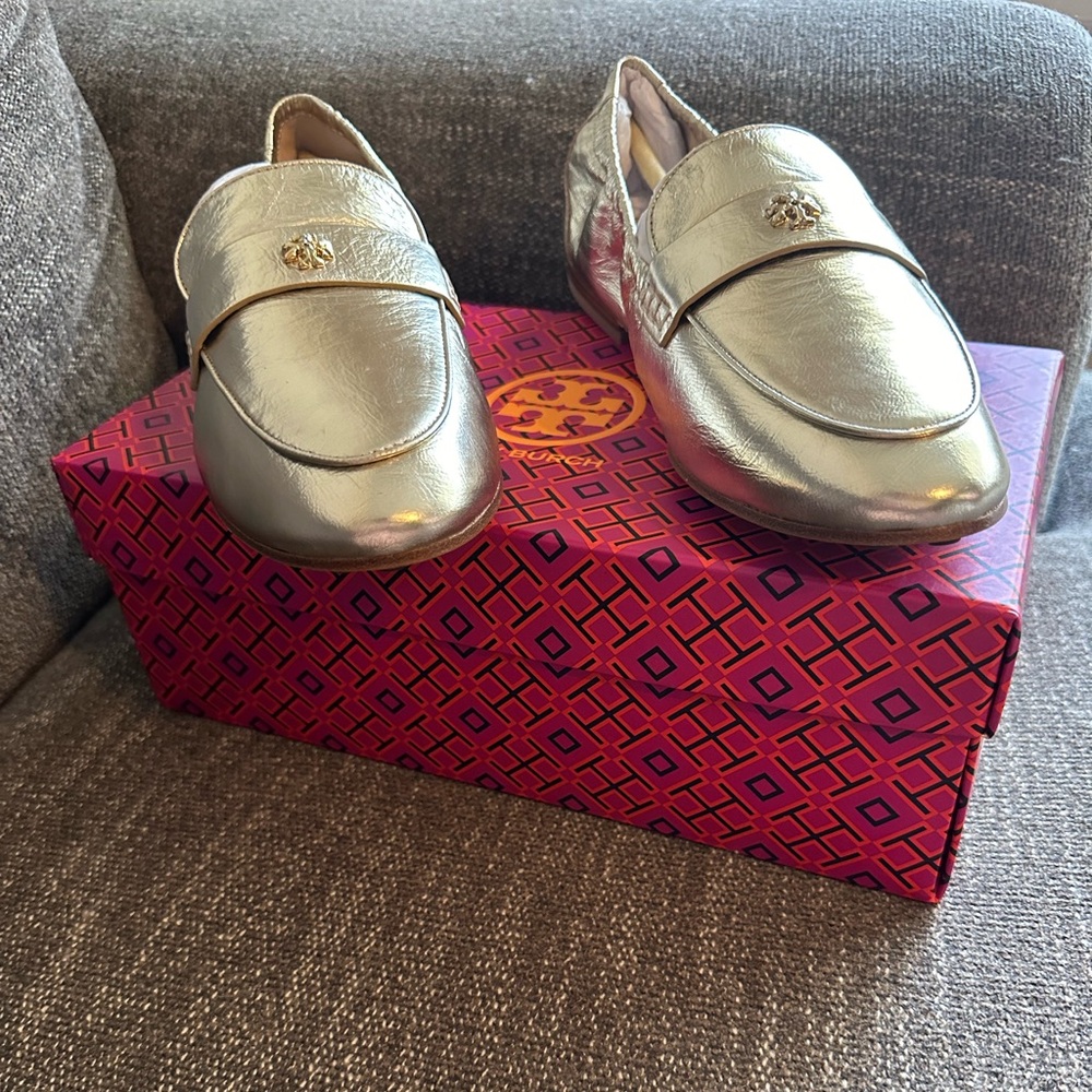 Tory Burch Gold Ballet Loafers